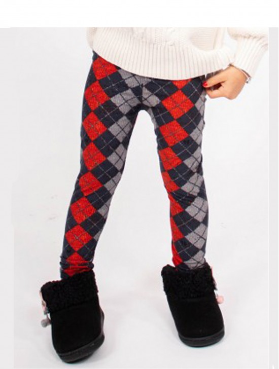 Kids Plaid Print Stretchy Legging 